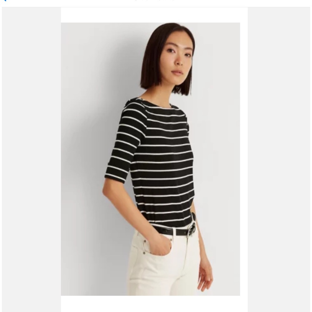 Modest Striped Half Sleeve Shirt
